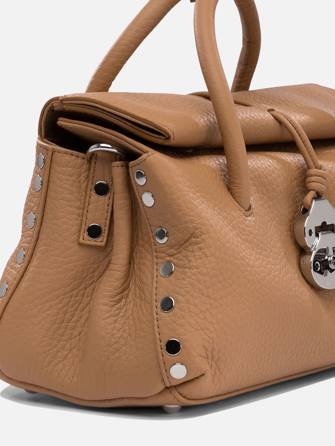 Medium bags 100% cow leather - 100% cotton  Brown - Zanellato Women | PDP | VIETTI Online Store | thumbnail_4