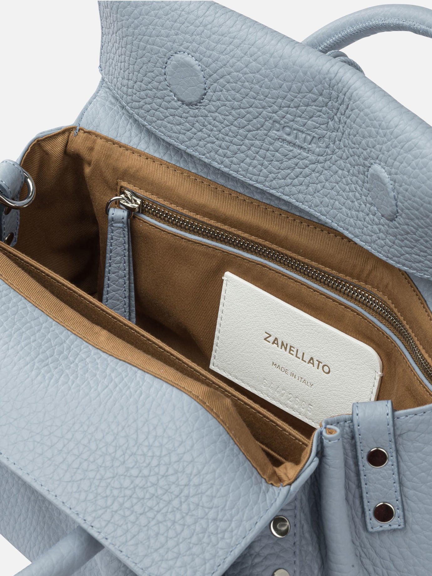 Medium bags 100% cow leather - 100% cotton  Blue - Zanellato Women | PDP | VIETTI Online Store | Zoom-Modal_5
